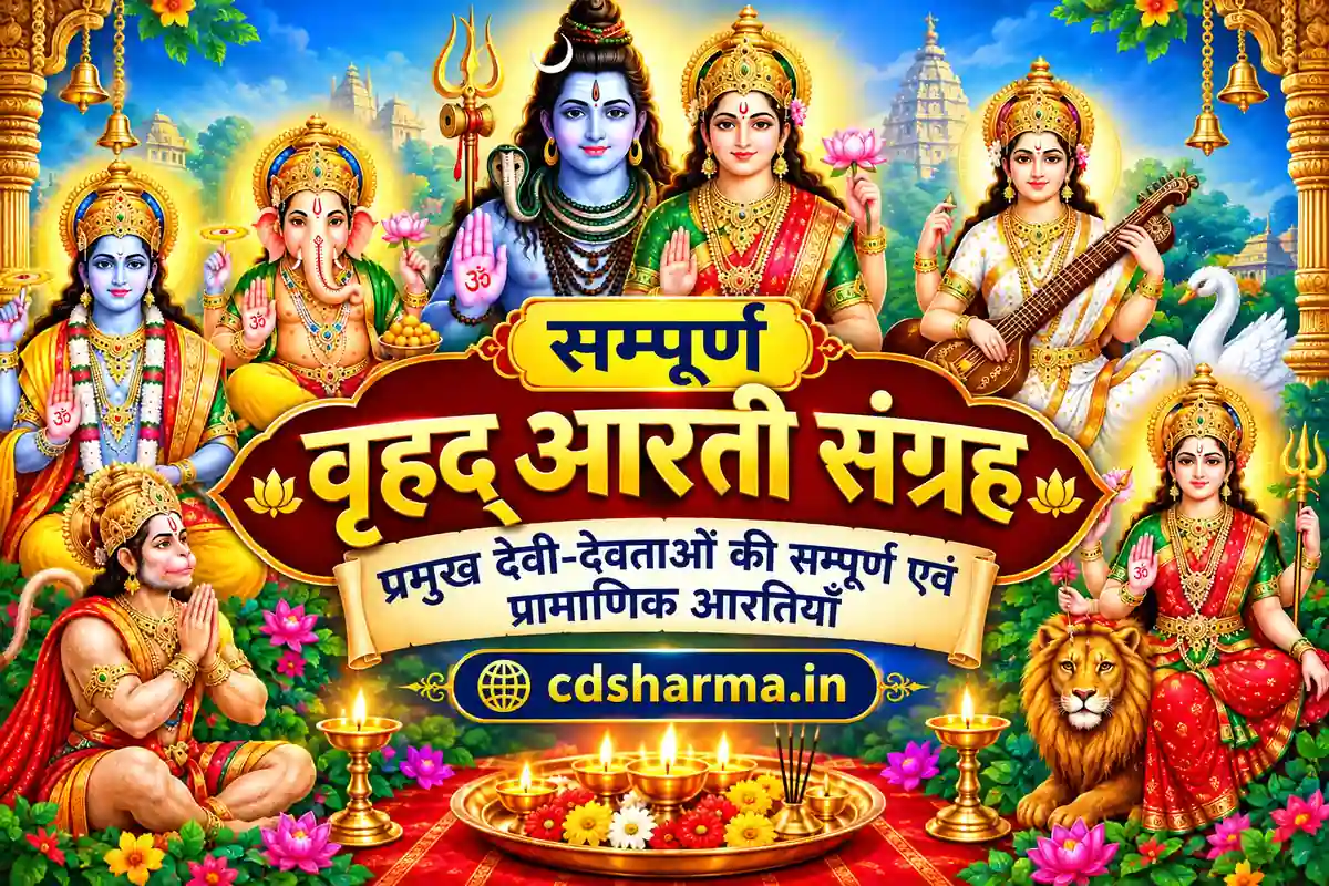 सम्पूर्ण वृहद् 108 आरती संग्रह: प्रमुख देवी-देवताओं की सम्पूर्ण एवं प्रामाणिक आरतियाँ | cdsharma.in