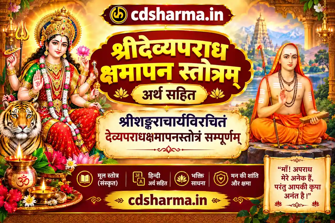 श्रीदेव्यपराध क्षमापन स्तोत्रम् अर्थ सहित | cdsharma.in